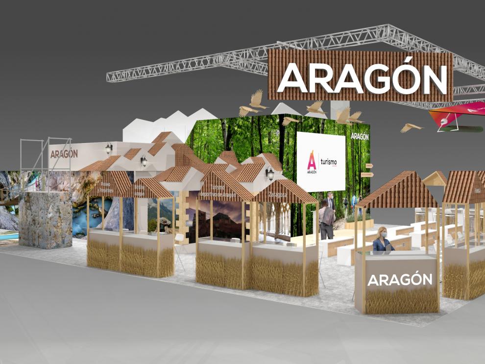 Maqueta Pabellón de Aragón en Fitur 2022